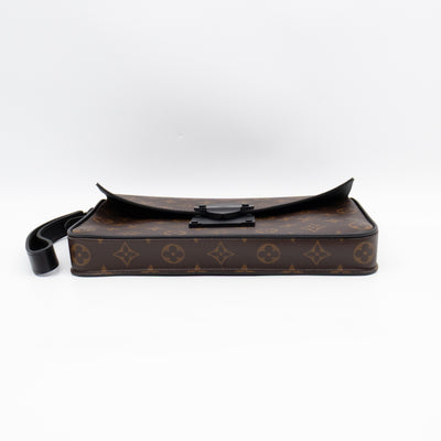 S-lock A4 Pouch Monogram Macassar