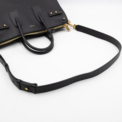 Sac de Jour North South Tote Black Grained Leather
