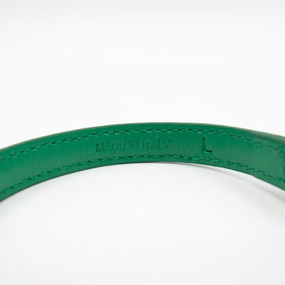 Triangle Charm Bracelet Green Leather
