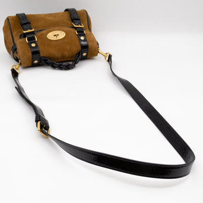 Mini Alexa Brown Suede Black Patent Leather