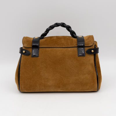 Mini Alexa Brown Suede Black Patent Leather