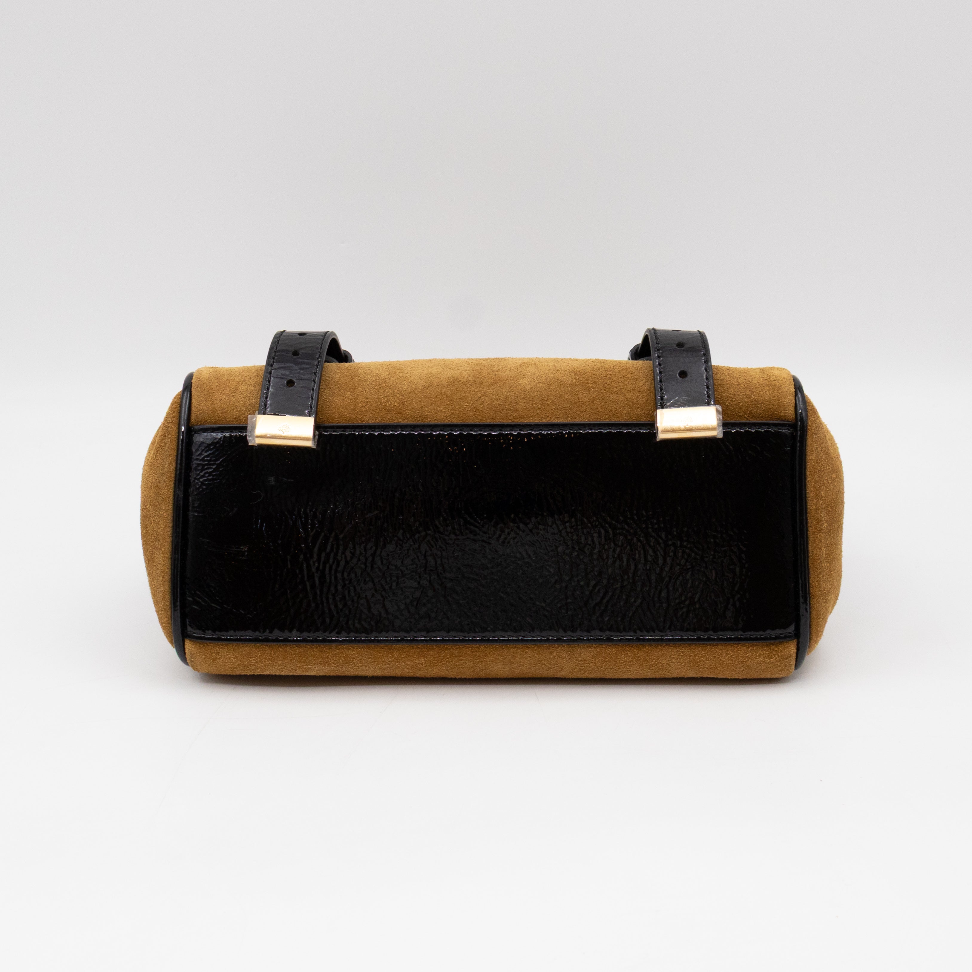 Mini Alexa Brown Suede Black Patent Leather