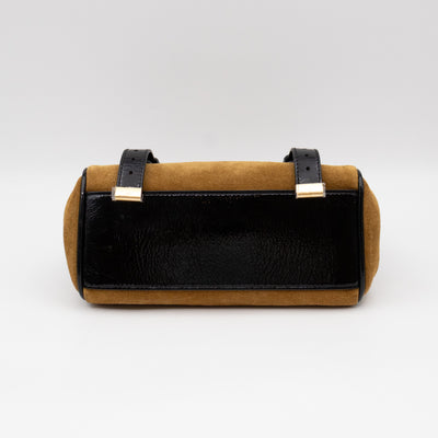 Mini Alexa Brown Suede Black Patent Leather
