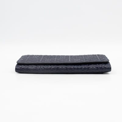 Anagram Continental Wallet Blue Leather