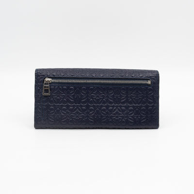Anagram Continental Wallet Blue Leather