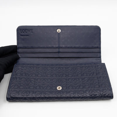 Anagram Continental Wallet Blue Leather