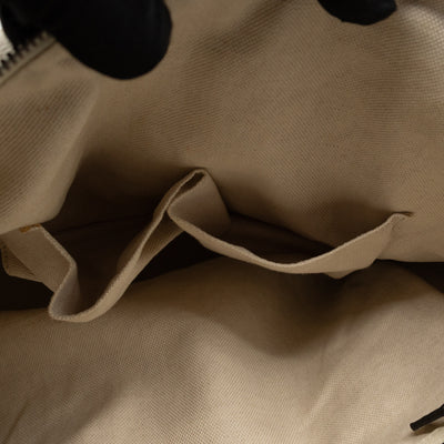 Twill Top Handle Bag White Pebbled Leather
