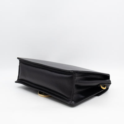 GG Ring Shoulder Bag Black Leather
