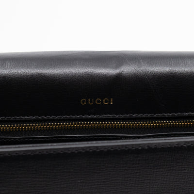 GG Ring Shoulder Bag Black Leather