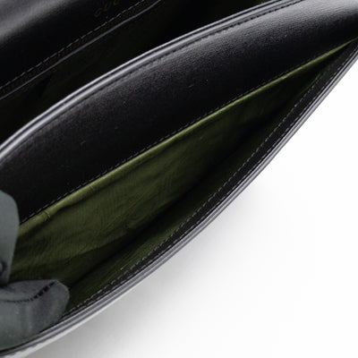 GG Ring Shoulder Bag Black Leather