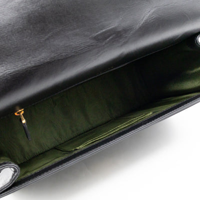 GG Ring Shoulder Bag Black Leather