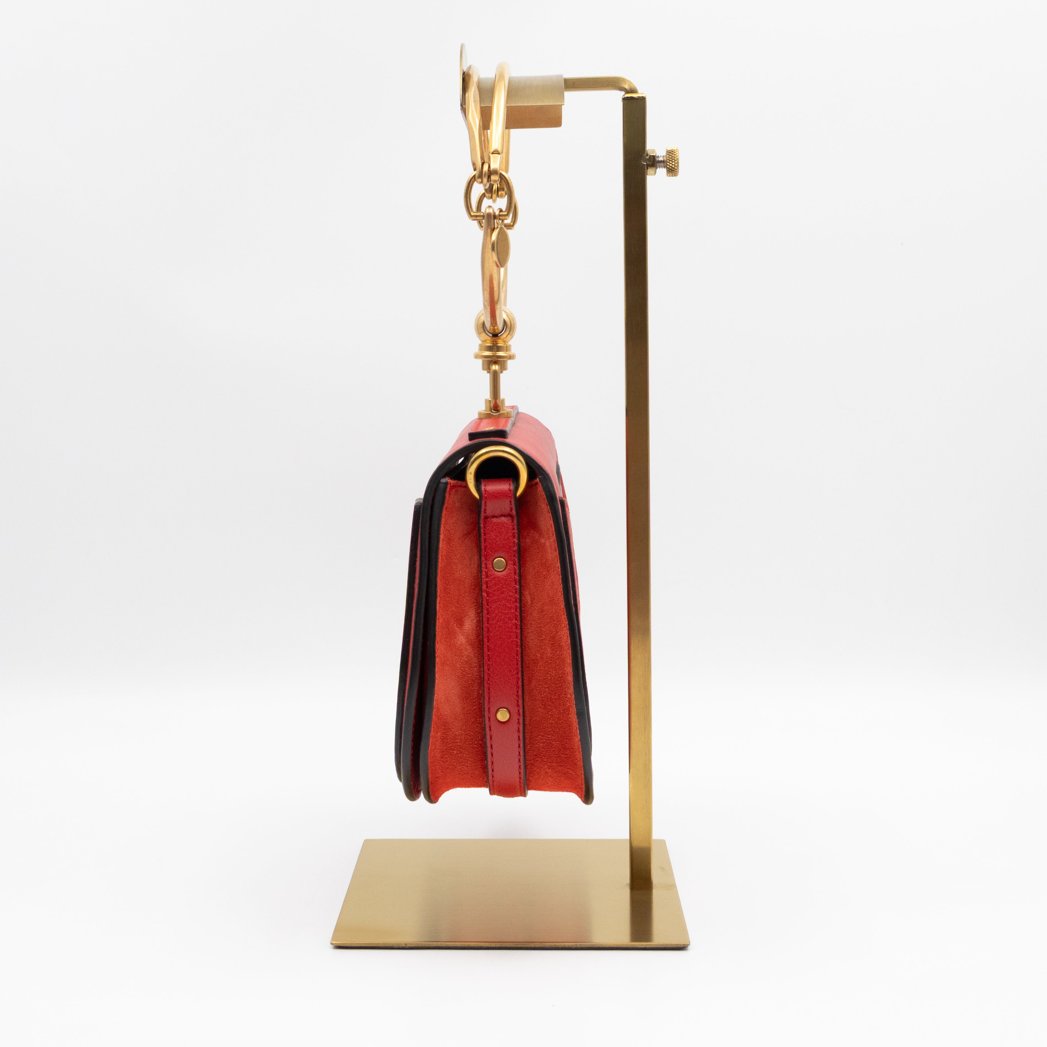 Small Nile Bracelet Bag Red Leather