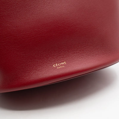 Clasp Bucket Bag Red Leather