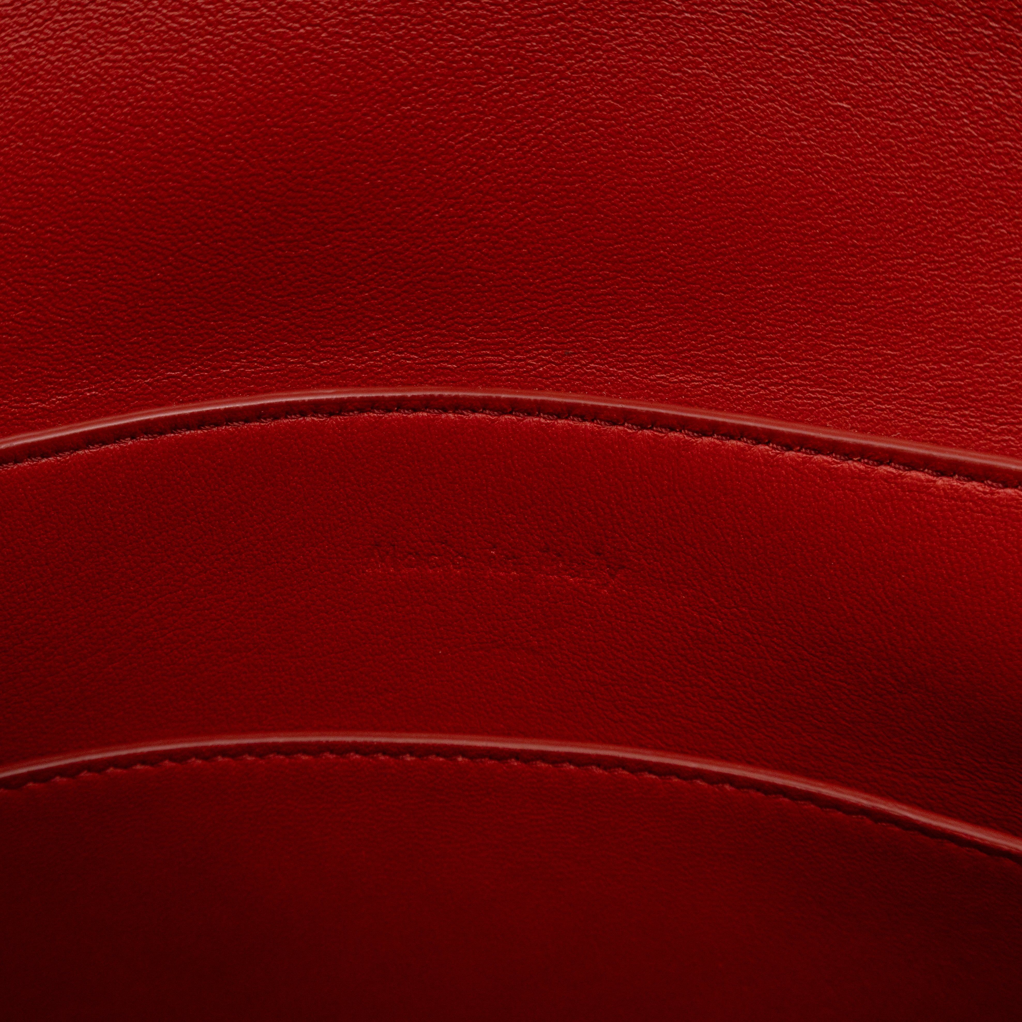 Clasp Bucket Bag Red Leather