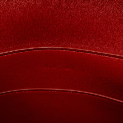 Clasp Bucket Bag Red Leather