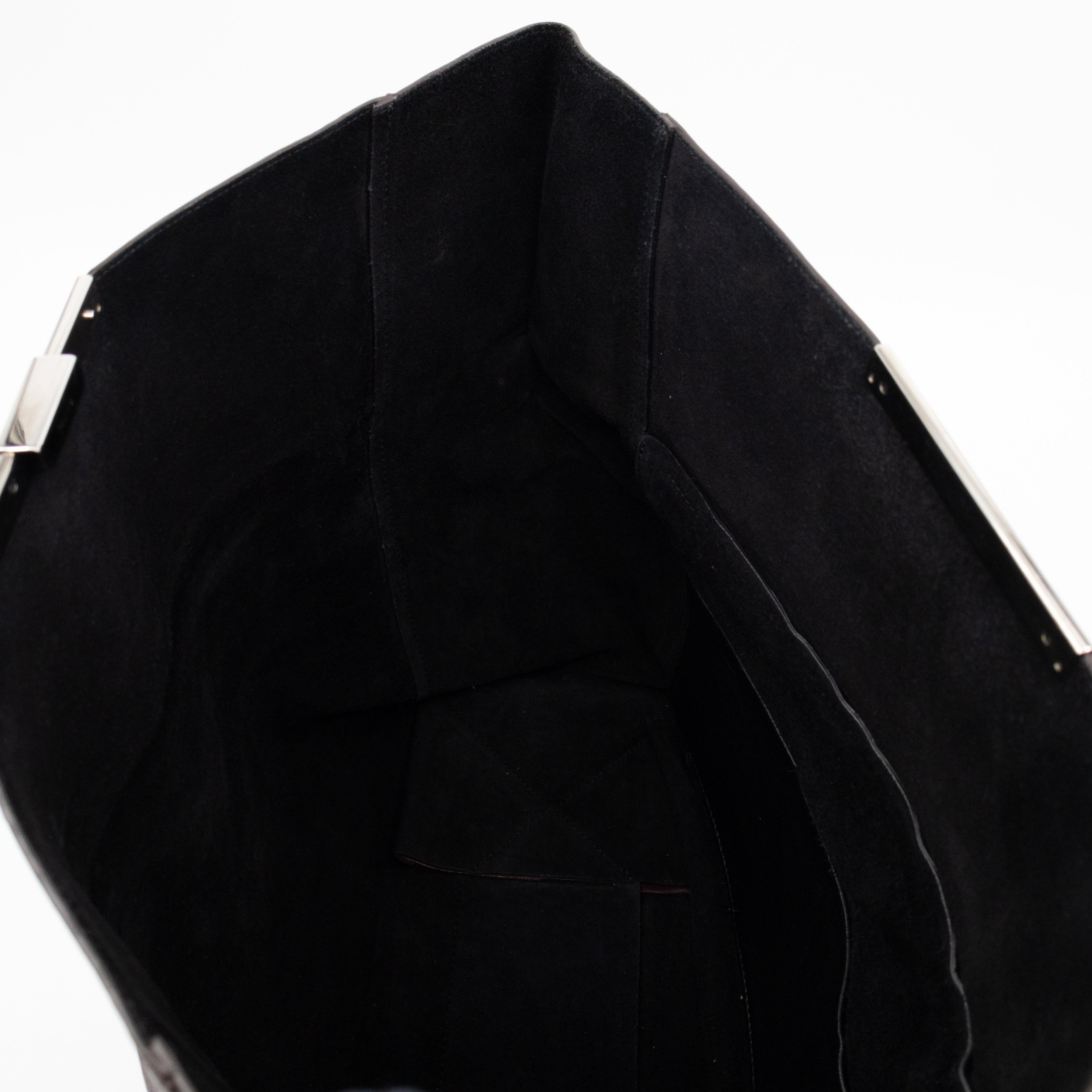 Cabas Fold-over Clutch Bag Burgundy Leather