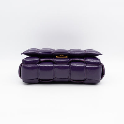 Classic Padded Cassette Purple Intrecciato Patent Leather