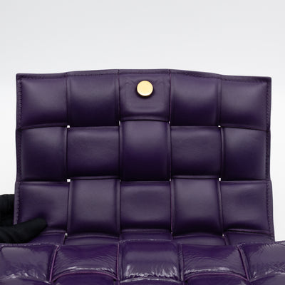 Classic Padded Cassette Purple Intrecciato Patent Leather