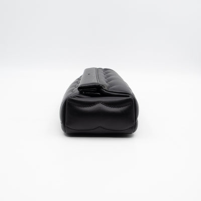 Juana Clutch Black Lamskin Leather Light Gold