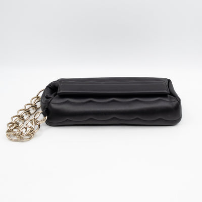 Juana Clutch Black Lamskin Leather Light Gold
