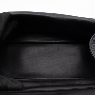 Juana Clutch Black Lamskin Leather Light Gold