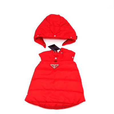 Puffer Pet Coat With Hood Re-Nylon Red