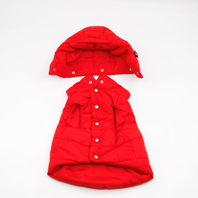 Puffer Pet Coat With Hood Re-Nylon Red