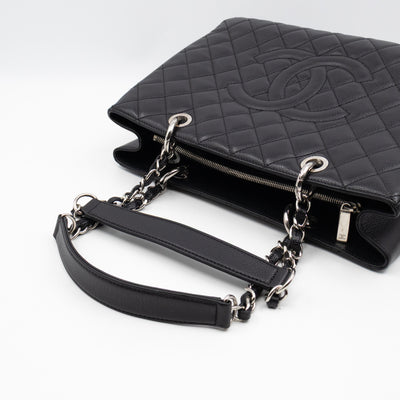 GST Grand Shopping Tote Black Caviar Silver