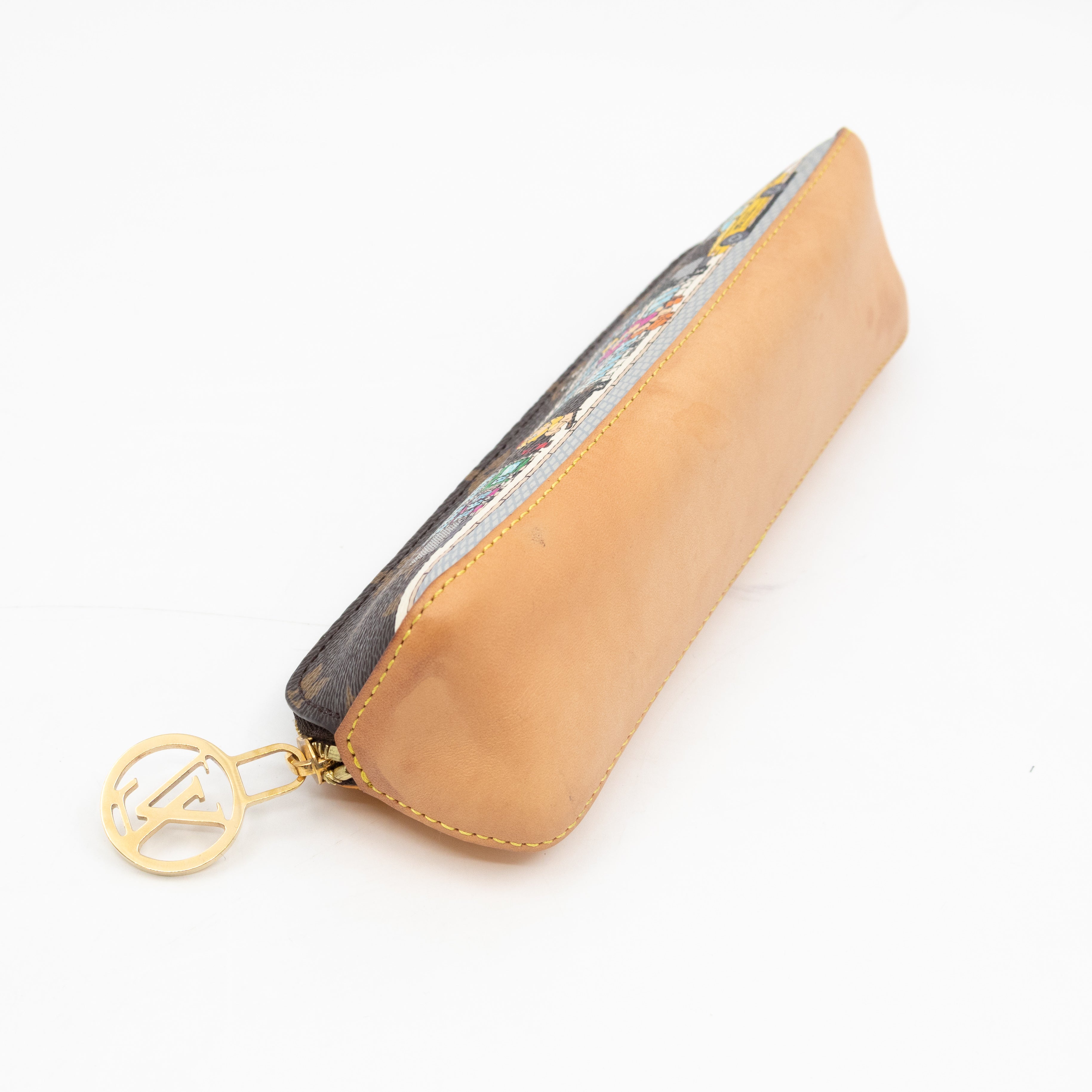 Elizabeth Pencil Case Christmas Animation NYC Monogram Yellow