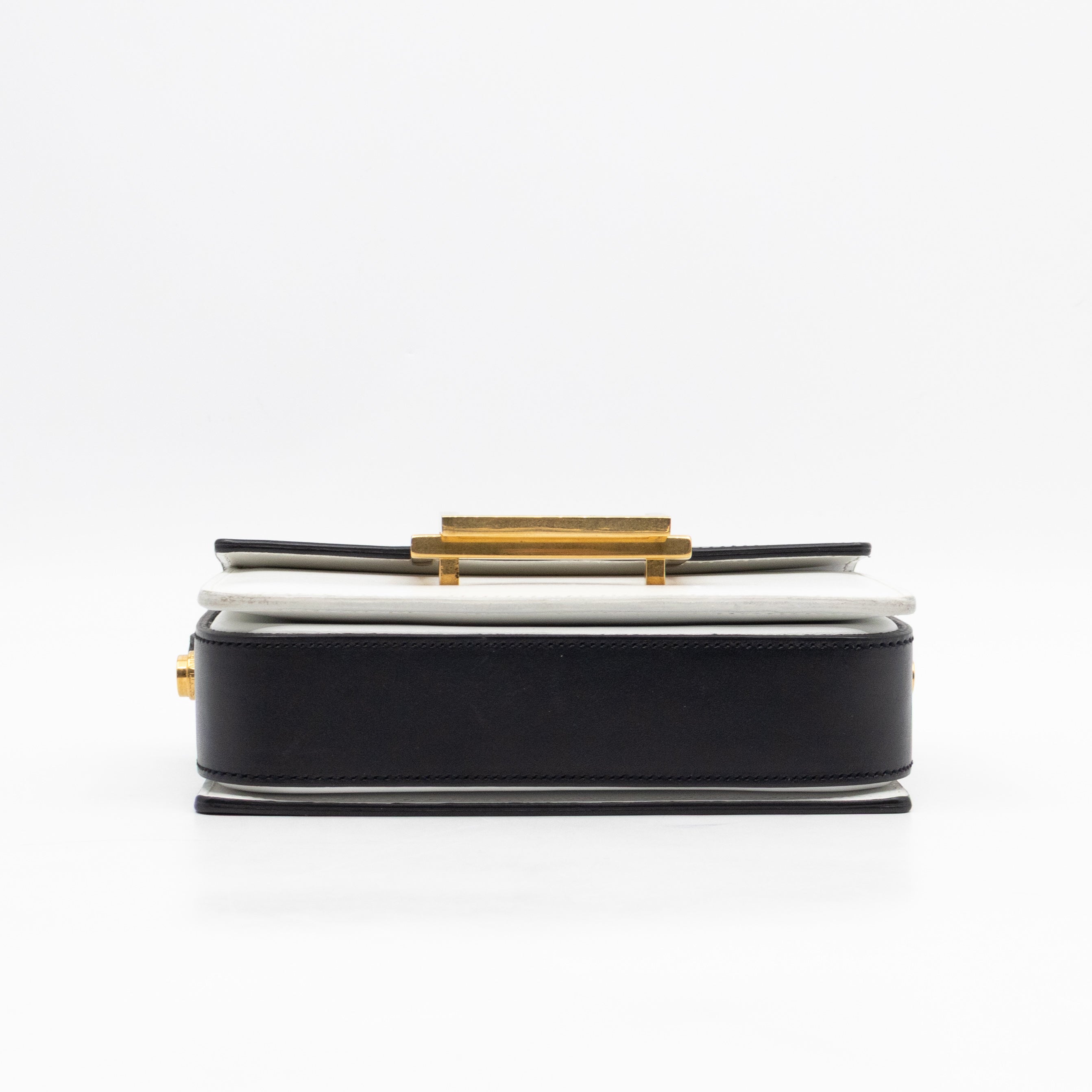 Lulu Small Shoulder Bag Black & White Leather