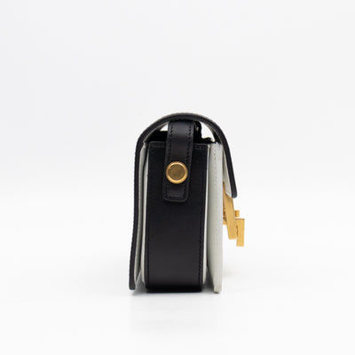 Lulu Small Shoulder Bag Black & White Leather