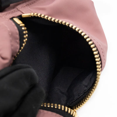 Rucksack Medium Backpack Pink Nylon Black Leather