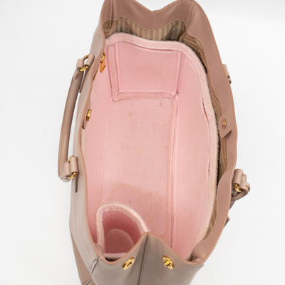Open Tote Large Beige Saffiano Leather