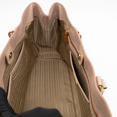Open Tote Large Beige Saffiano Leather