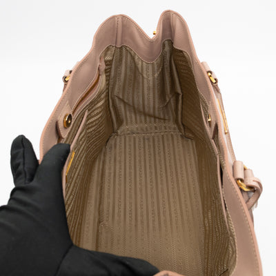 Open Tote Large Beige Saffiano Leather