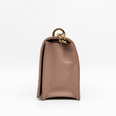 Diorama Medium Flap Bag Beige Leather