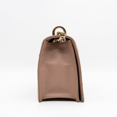 Diorama Medium Flap Bag Beige Leather