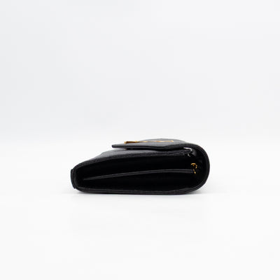 Classic Cassandre Chain Wallet Black Grain De Poudre Leather Gold