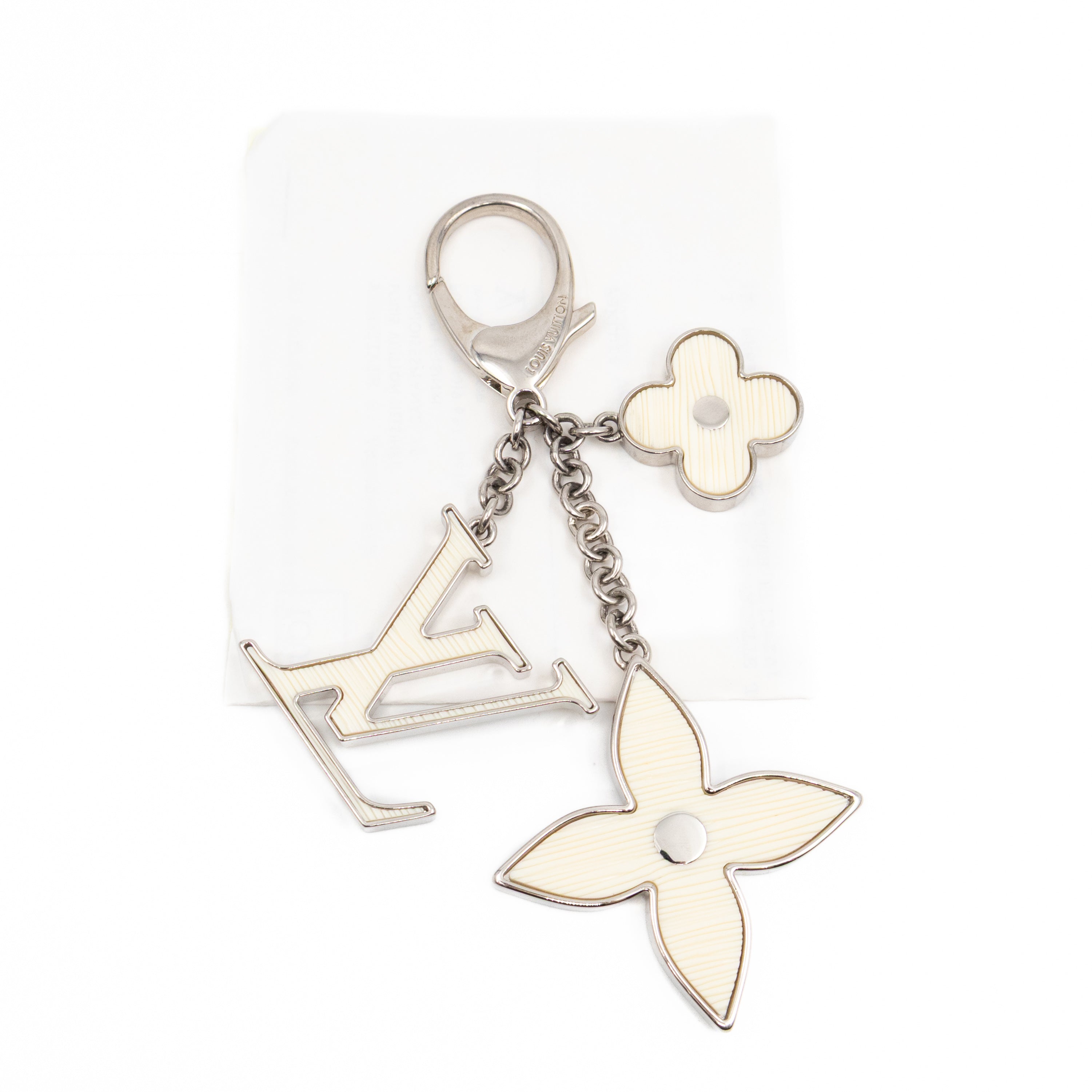 Bijoux Sac Fleur de Epi Bag Charm White