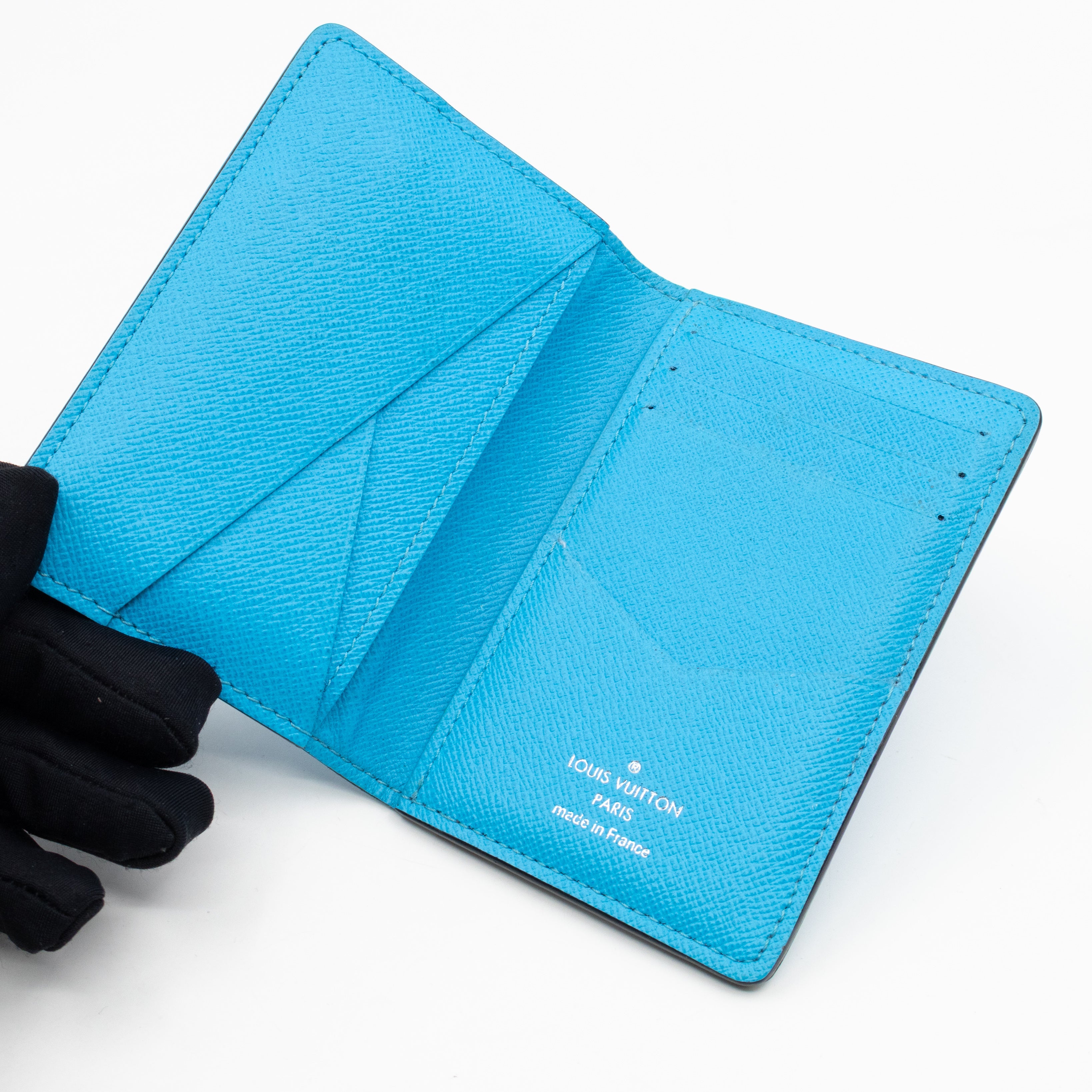 Pocket Organizer Denim Blue Taigarama Leather