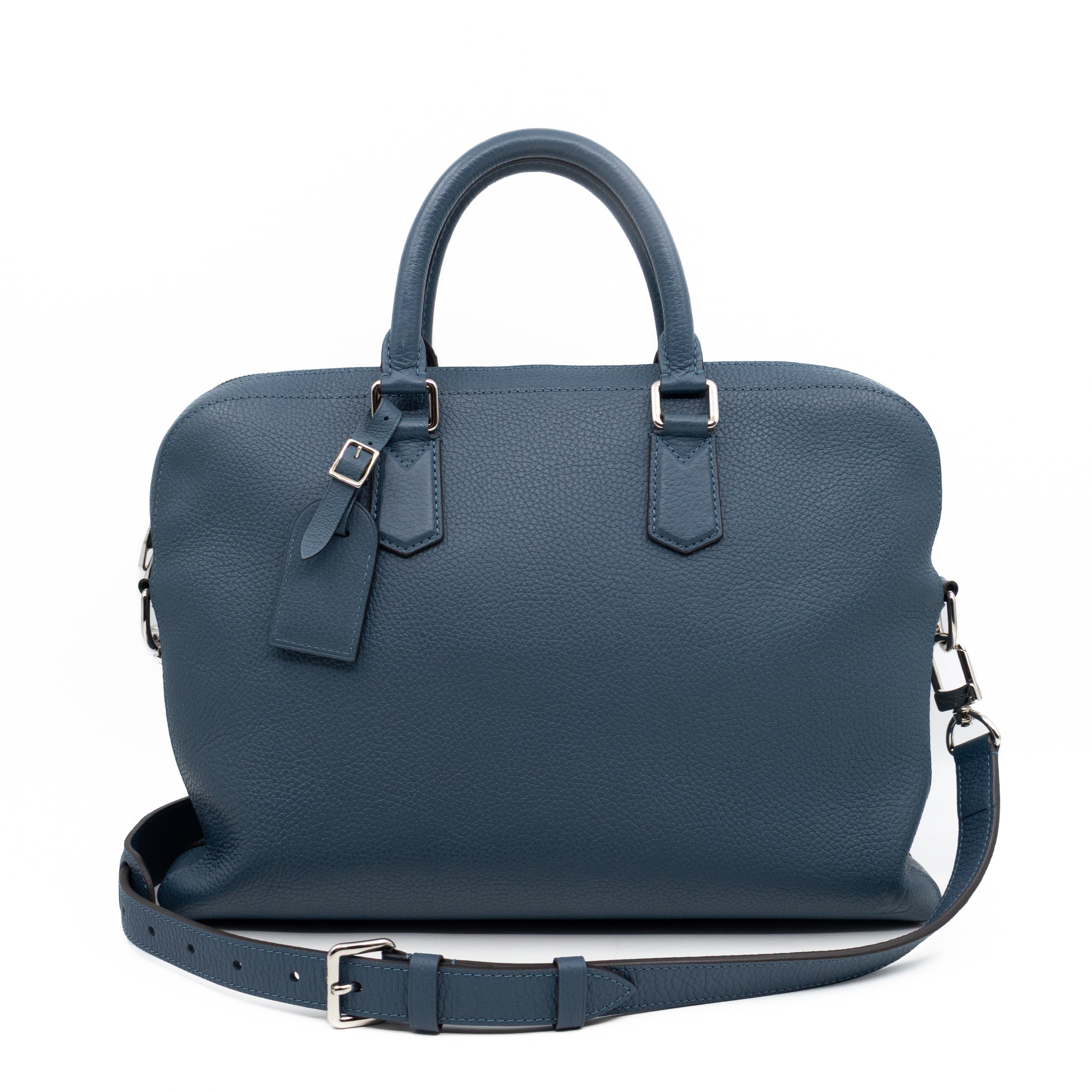 Victor Briefcase Navy Taurillon Leather