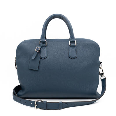 Victor Briefcase Navy Taurillon Leather