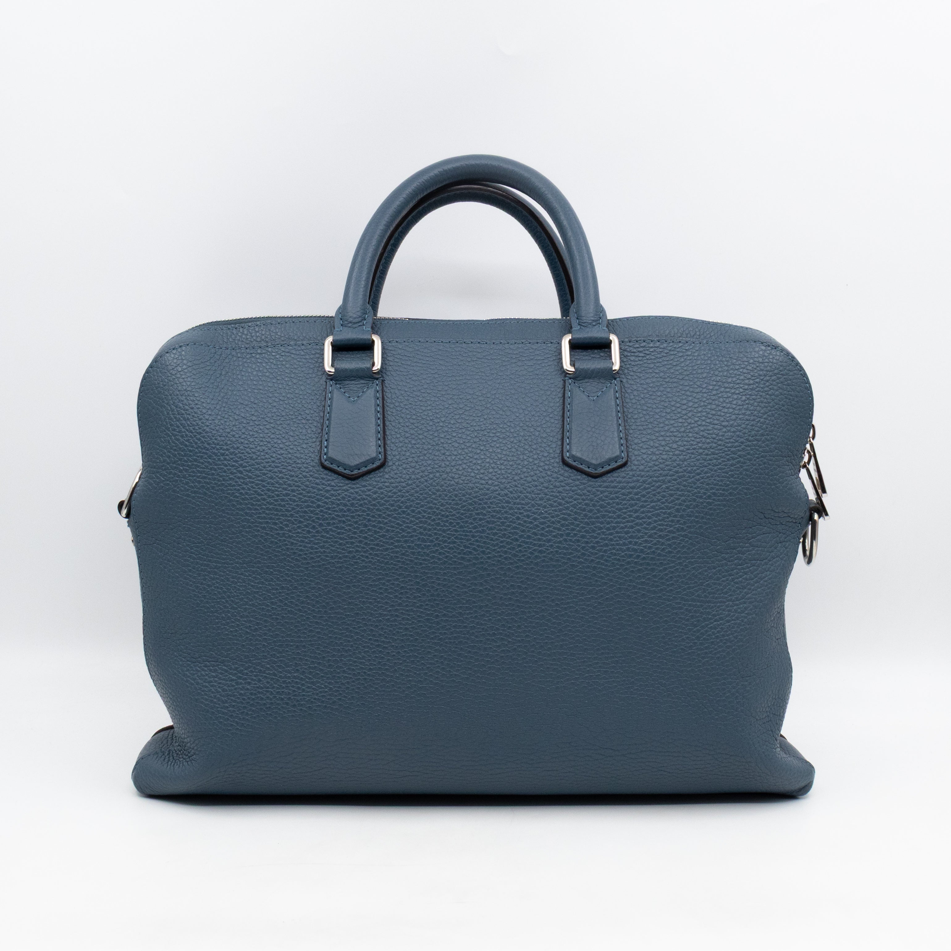 Victor Briefcase Navy Taurillon Leather