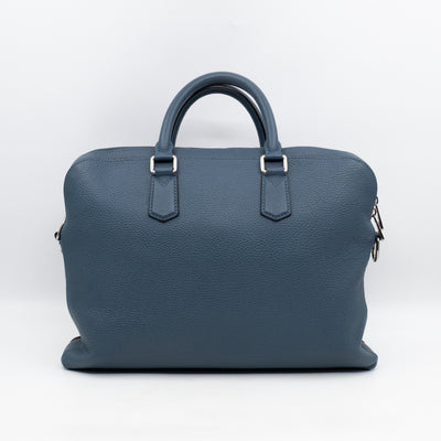 Victor Briefcase Navy Taurillon Leather