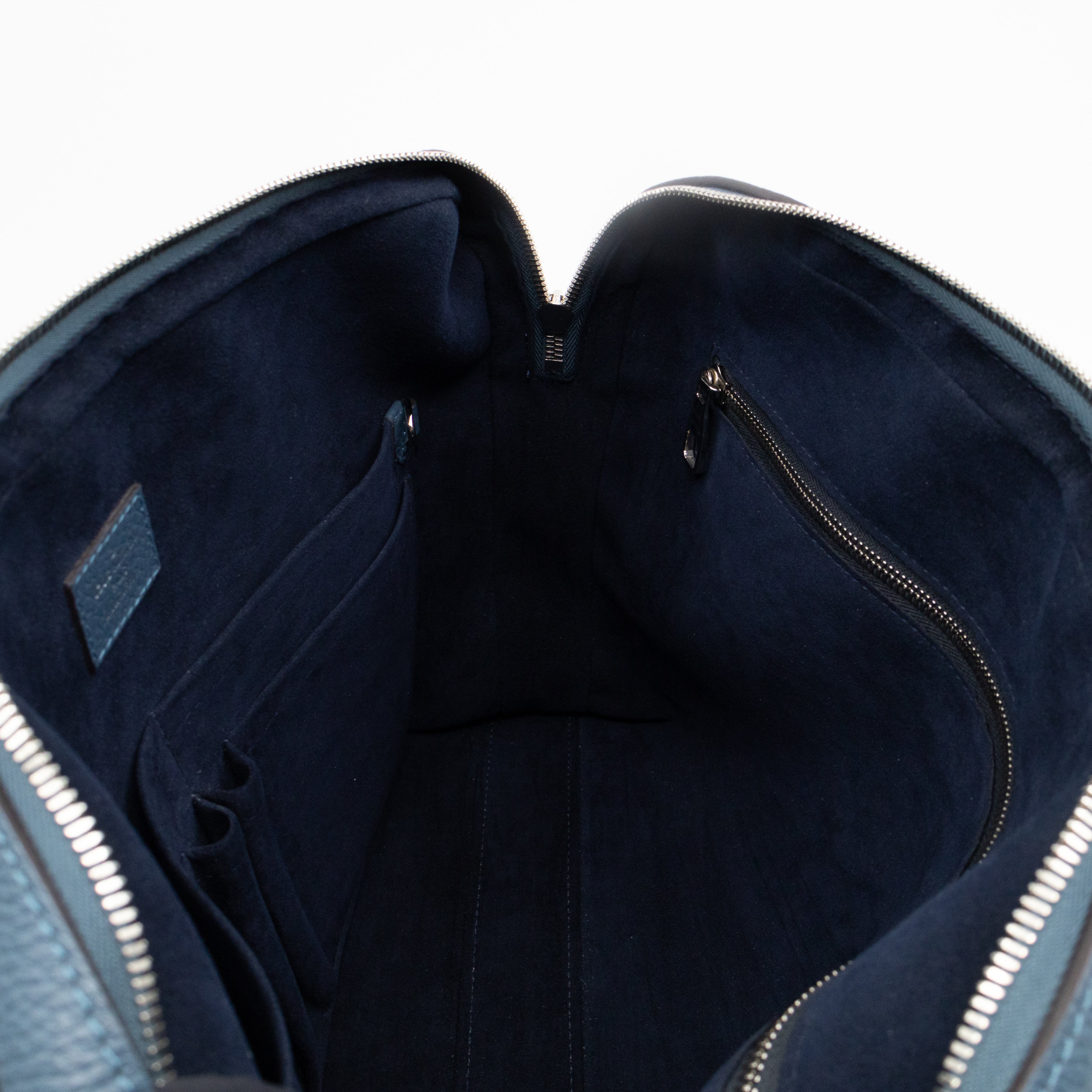 Victor Briefcase Navy Taurillon Leather