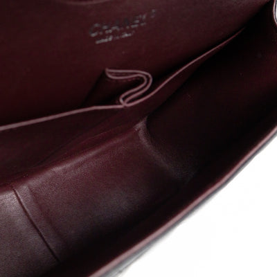 Classic Double Flap Jumbo Black Caviarskin Leather Silver