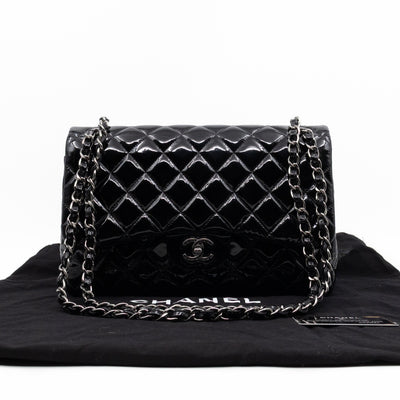 Classic Double Flap Jumbo Black Patent Leather