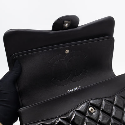 Classic Double Flap Jumbo Black Patent Leather