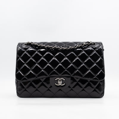 Classic Double Flap Jumbo Black Patent Leather