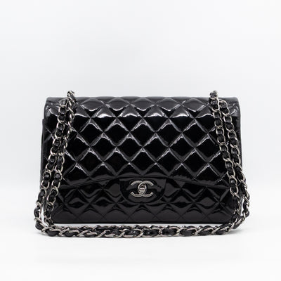 Classic Double Flap Jumbo Black Patent Leather
